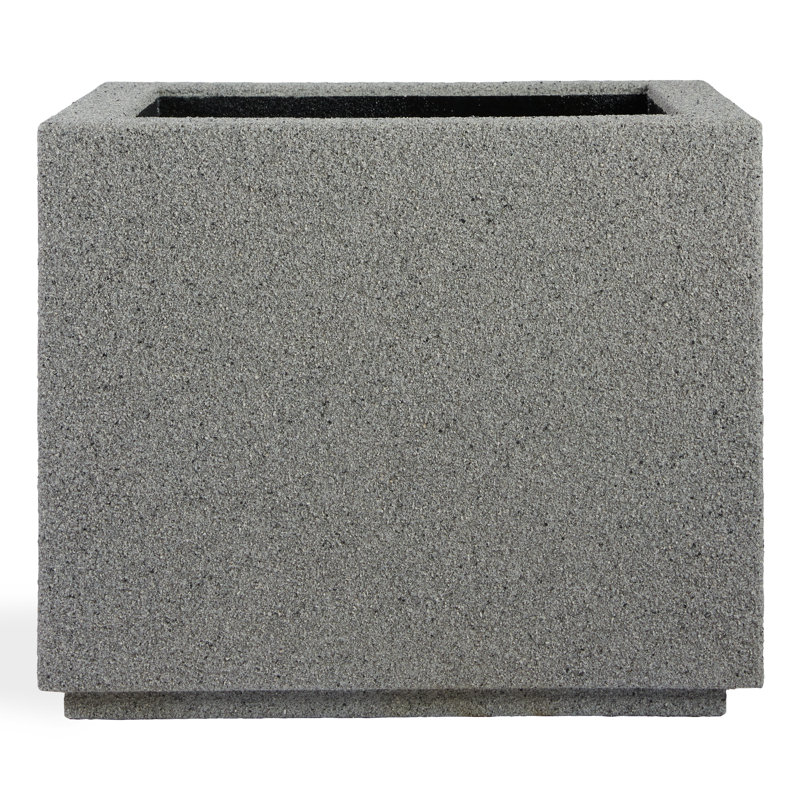 Milan Polymer Planter Box, Gray Granite