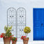 Ensemble de 2 treillis de jardin en métal 86,7 "x 19,7" antirouille pour plantes grimpantes support de fleurs extérieur noir
