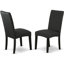 L'ensemble de table de cuisine 5 pièces comprend une table de salle à manger rectangulaire avec feuille papillon et 4 chaises rembourrées en tissu de couleur noire, noir-761680273-761680272