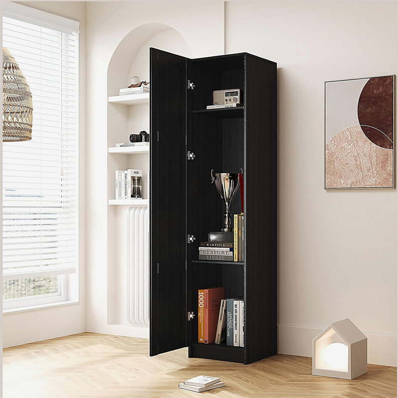 Armoire de rangement murale empilable, Noir