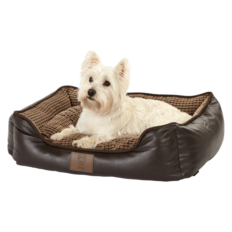 Bessie Faux Leather Pet Bed, Medium (70cm W x 55cm D x 20cm H)