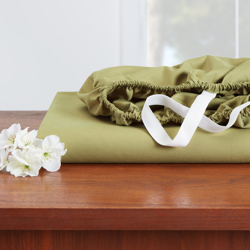 Microfiber Sheet Set, Sage Olive Green, King Sheet Set with 2 Pillowcases