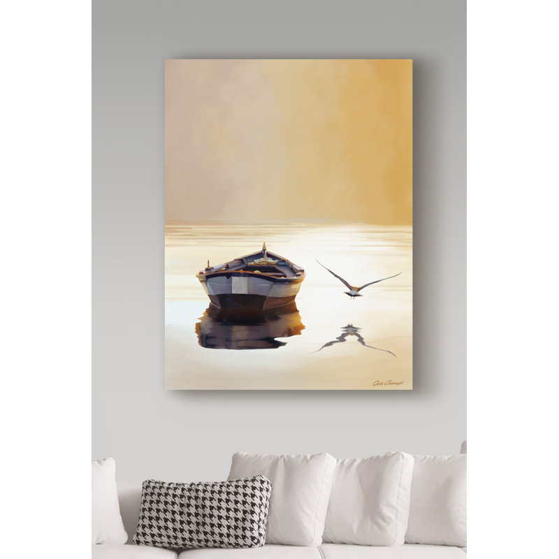 « coucher de soleil dans le pilier », reproduction de peinture à l’acrylique sur toile tendue, H 19 po x l 14 po x P 2 po