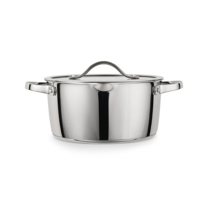 Tramontina Tempo Tri-ply Base Stainless Steel 5-quart Dutch Oven Pot With Glass Lid, Induction-ready, Oven-safe