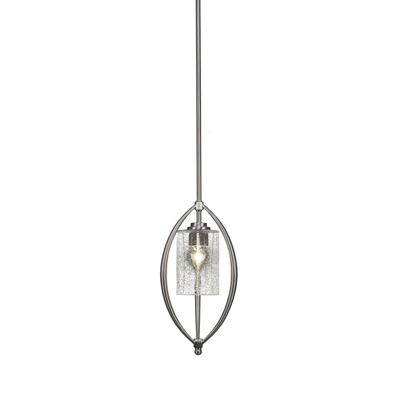 Luminaire suspendu géométrique 1 lumières simple Albreda, Bulle transparente, Granite noir