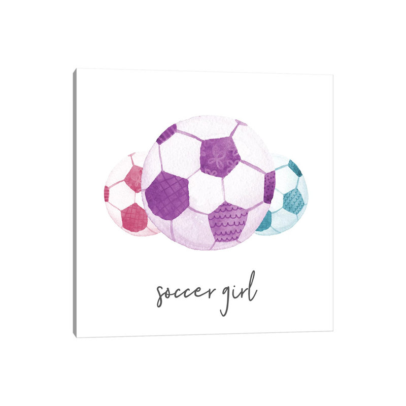 Sports Girl Soccer by Noonday Design - Wrapped Canvas Print, 30.48 cm H x 30.48 cm W