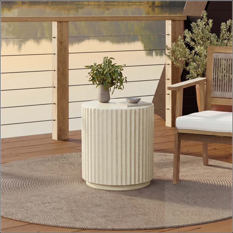 Table d'appoint Wave Texture, Taupe