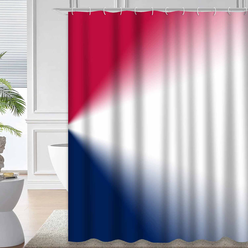Rideau de douche bleu imperméable, rideaux de douche pour la salle de bain avec 12 crochets, 72" L x 84" W
