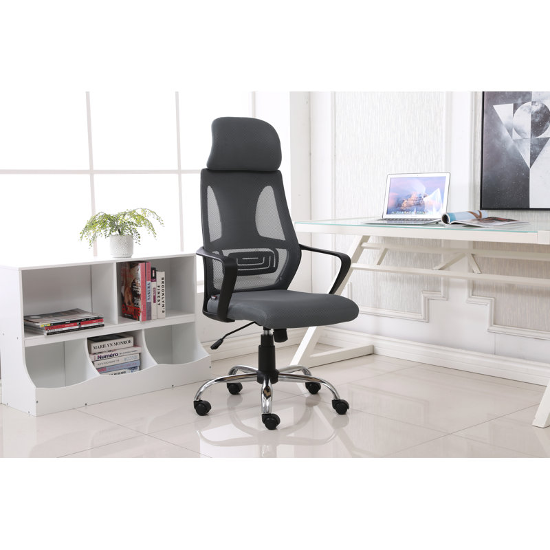 Mesh Executive Chair with Headrest, Gray