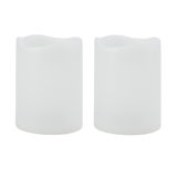 Set of 2 Waterproof LED Pillars, 3x4, White
