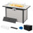 43'' Outdoor Propane Gas Fire Pit Table With Marble Texture Glass Tabletop