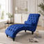 Fauteuil inclinable en velours avec capitonnage à boutons-669181975
