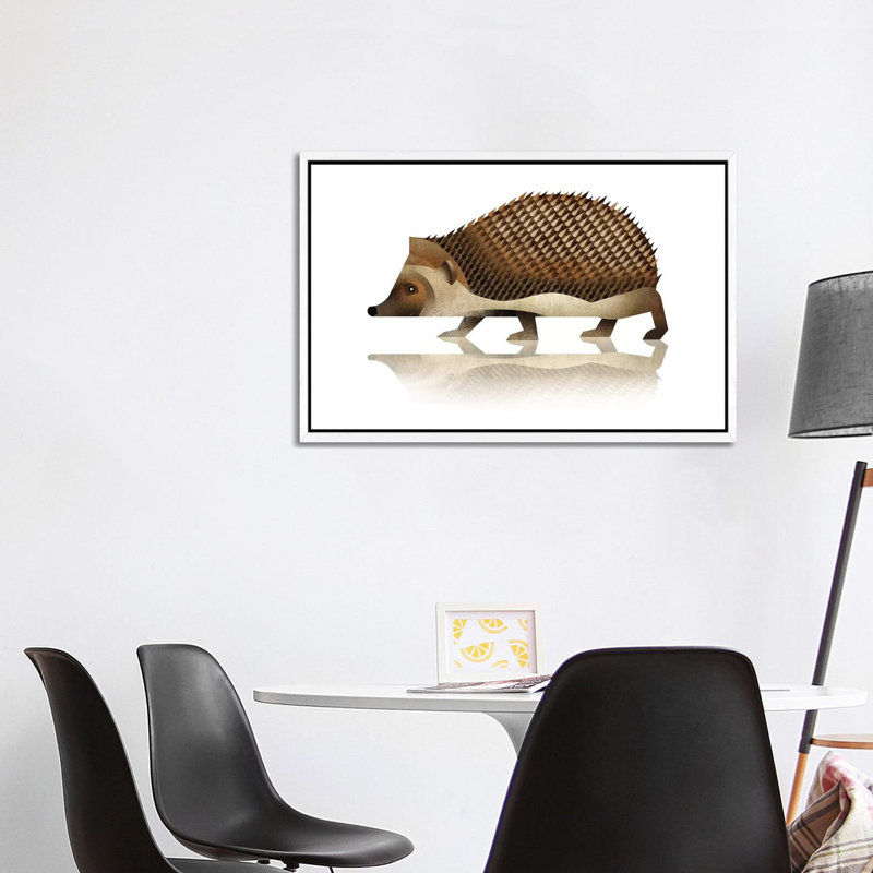Hedgehog by Dieter Braun - Print on Canvas, 101.6 cm H x 66.04 cm W, White Framed