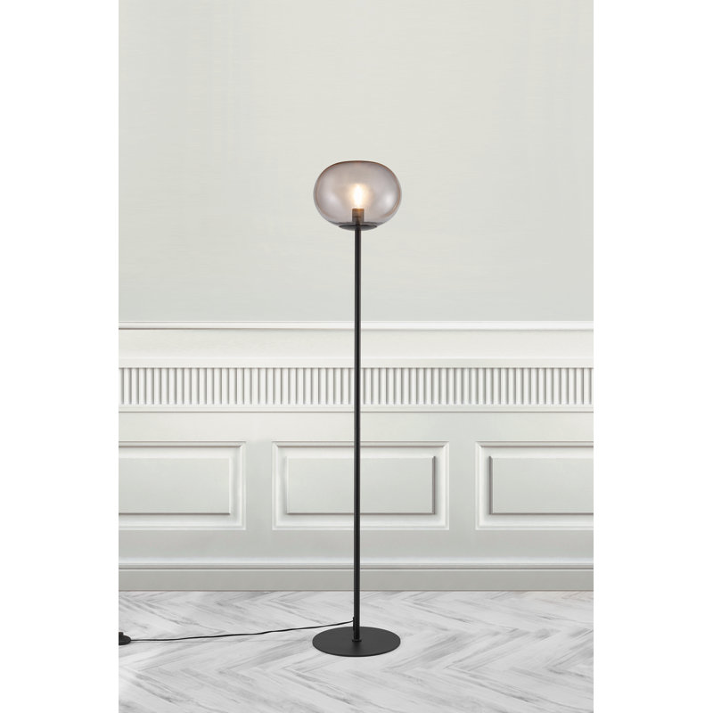 150cm Traditional Floor Lamp, Black, Smoked