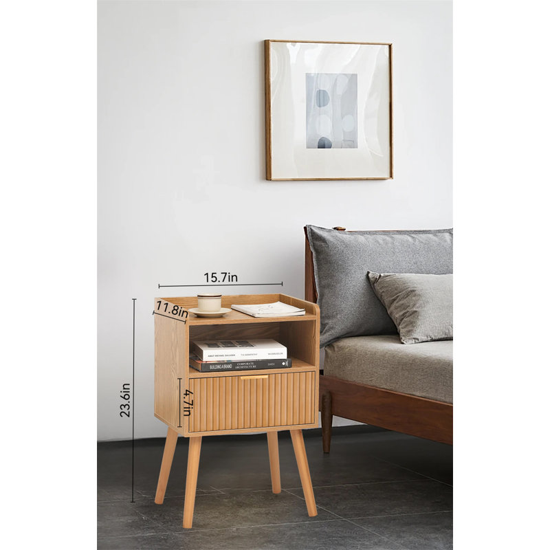 Table de chevet moderne avec tiroir de rangement - Élégante et fonctionnelle, Brun