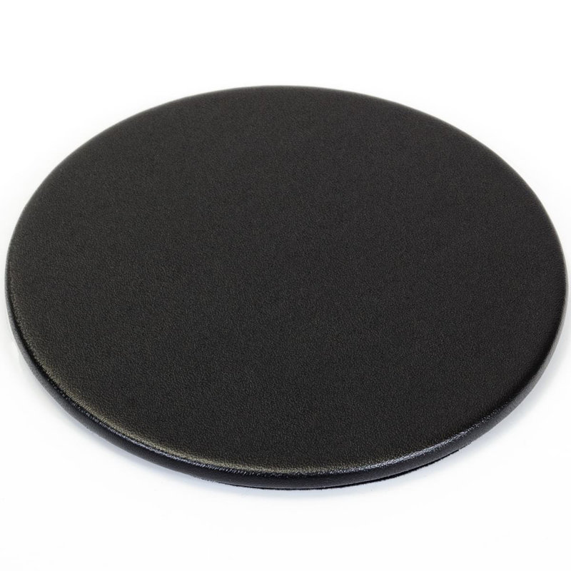 Leather Round 4 Piece Coaster Set, Black