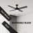 52" Pull-chain 4 Reversible Blades DC Motor Ceiling Fan with LED Light, Downrod