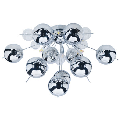 Ignacio Glass and Steel Semi Flush Mount