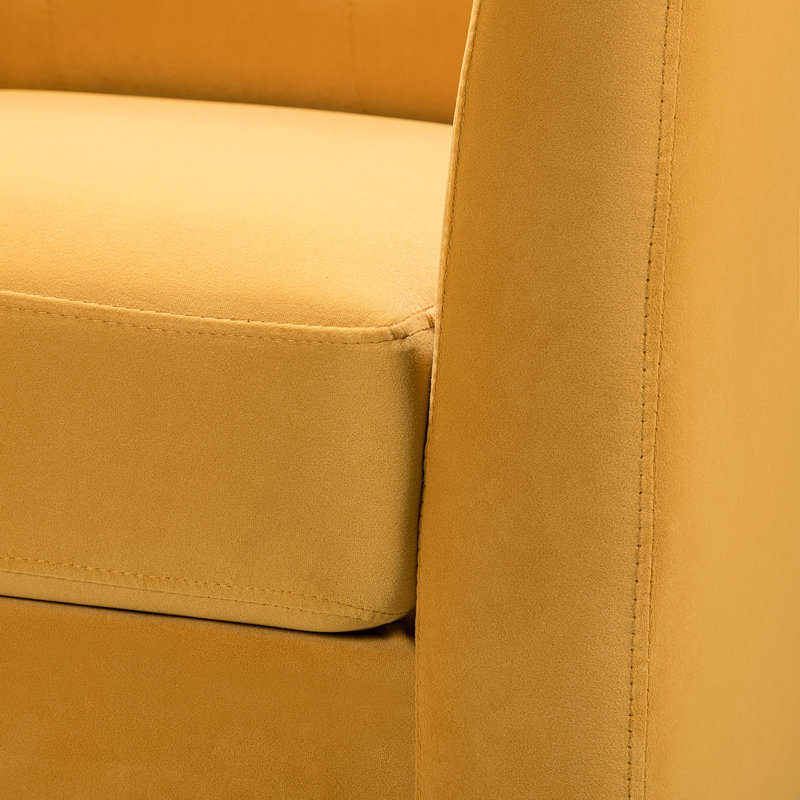 Fauteuil Omotara, Velours moutarde