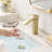 Geometric Shaped Brushed Gold Tap - Deck-Mounted, Modern Bathroom Spout Side , 1 Hole Faucet