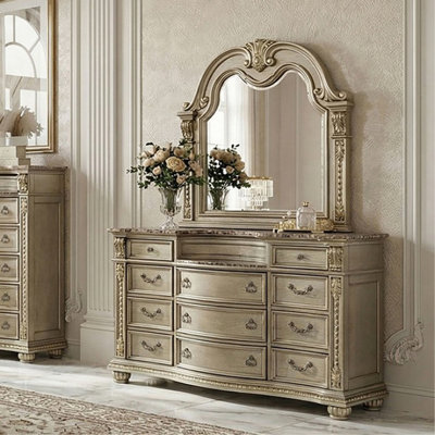 Véritable plateau en marbre véritable nouvelle commode traditionnelle 1pc seulement Champagne or meubles de chambre à coucher poignée en laiton antique