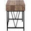 Bureau d'ordinateur en stratifié brun avec pieds en métal noir, tiroirs de rangement, longueur de 48 po, idéal pour le bureau à domicile, espace de travail de 48 po, stratifié, pieds et solutions