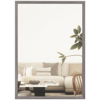 HOMCOM Decorative Rectangular Wall Bathroom Mirror, Vanity Mirror, Grey