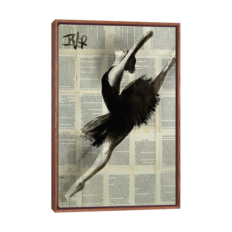 "In Flight" par Loui Jover-impression d’art graphique, Pas de tapis, Toile classique avec cadre brun