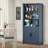 70in Tall Bookshelf 5 Tier Bookcase with Barn Doors and Adjustable Shelves,Farmhouse Book Shelf with Storage Cabinet,Wood Freestanding Display Bookshelves for Bedroom, Living Room-468256927