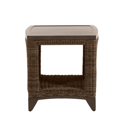 Astoria Wicker Square Outdoor End Table 21 in. W x 21.5 in. H by Summer Classics