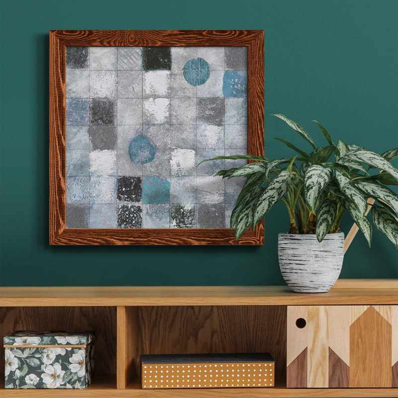 Papillon sur bleu - Reproduction d'art sur toile encadrée, H 31,5 po x l 31,5 po x P 1,5 po, Cadre en érable