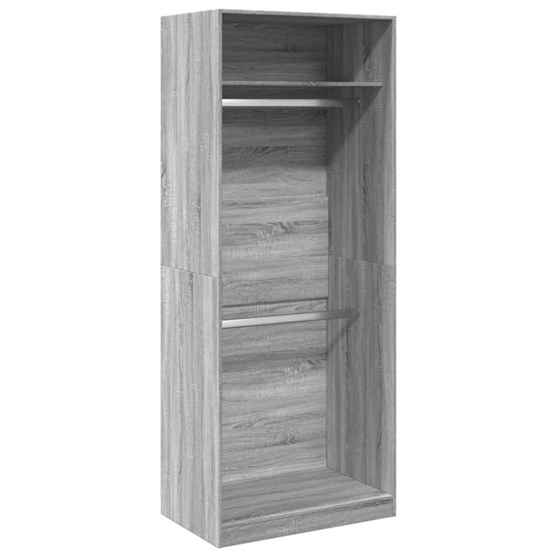 Artressia Manufactured Wood Wardrobe, Grey Sonoma, 80 x 50 x 200 cm