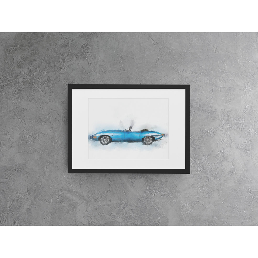 Stylish Classic Convertibe Car - Picture Frame Painting Print on Wood