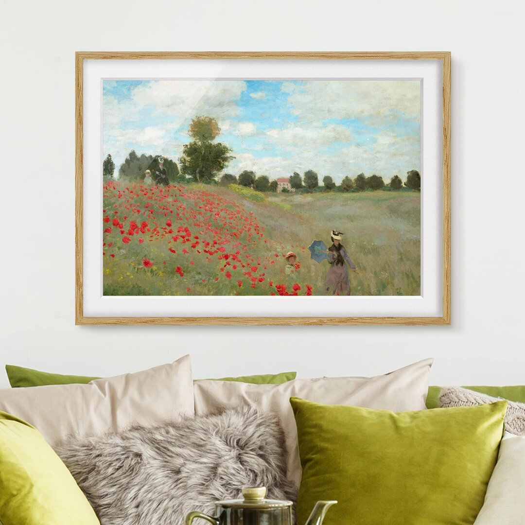 Poster Mohnfeld bei Argenteuil von Claude Monet