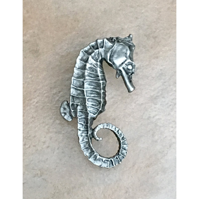 Poignée fantaisie hippocampe 2 5/8 "Tropical, Satin