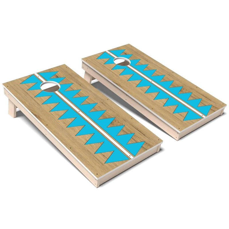 Ensemble de planches de cornhole Aqua Blue Slice, Ajouter un étui et des lumières