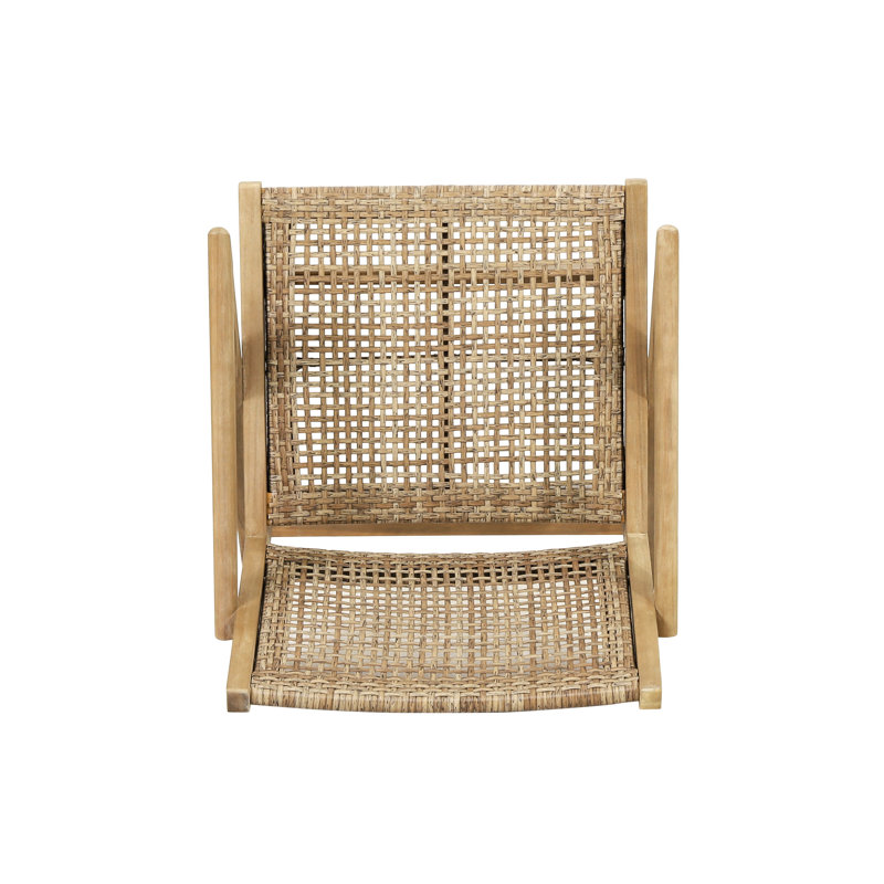 Fauteuils club brun (lot de 2) avec structure en bois - Usage extérieur - Dossier de 2 pouces