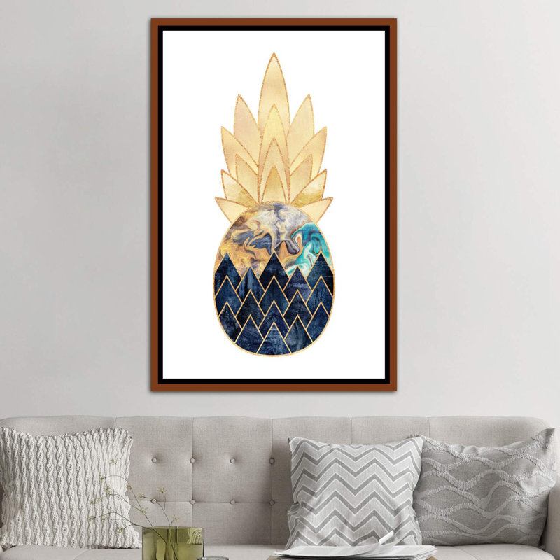 « précieux ananas i » par elisabeth fredriksson-print, H 26 po x l 18 po x 1,5 po, Toile avec cadre en bois classique