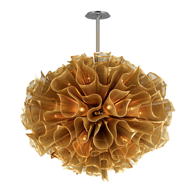 Gold Leaf 20-Light Crystal Chandelier