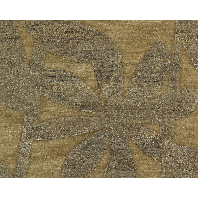 Paradise Floral Area Rug in Gold/Taupe, Rectangle 2' x 3'