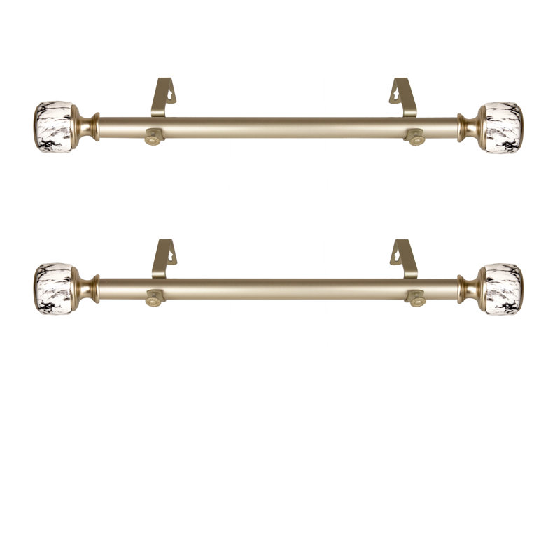 Stainless Steel Adjustable Single Curtain Rod, Light Gold