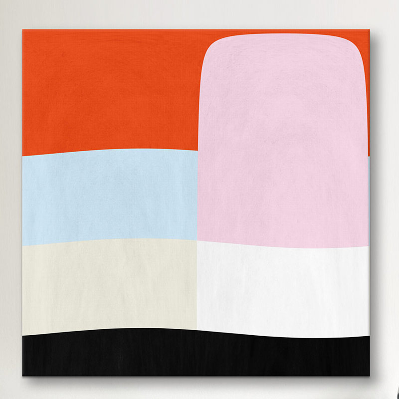 Albree Modern Spumoni, impression sur toile, H 18 po x l 18 po x P 1,5 po, Toile encadrée noire, Pas de tapis