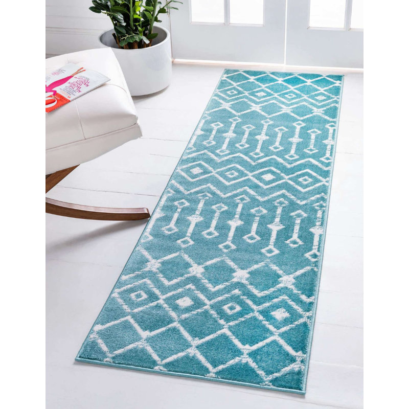 Tapis contemporain Aemtenan couleur de rivage, Tapis de couloir 2 pi x 9 pi 10 po