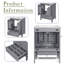 24 pouces  Meuble-lavabo gris avec lavabo en céramique | Armoire de rangement avec 2 portes et 1 tiroir | Conception à fermeture en douceur | Armoire de salle de bain avec rangement spacieux | Tablette de porte à double couche-695990683