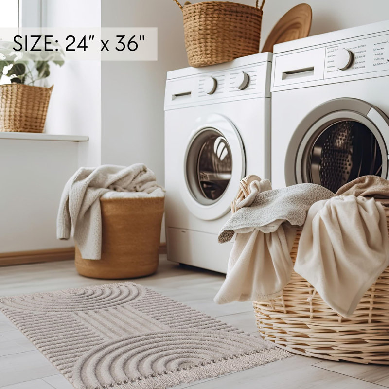 Tapis pour salle de bain en coton Boho
