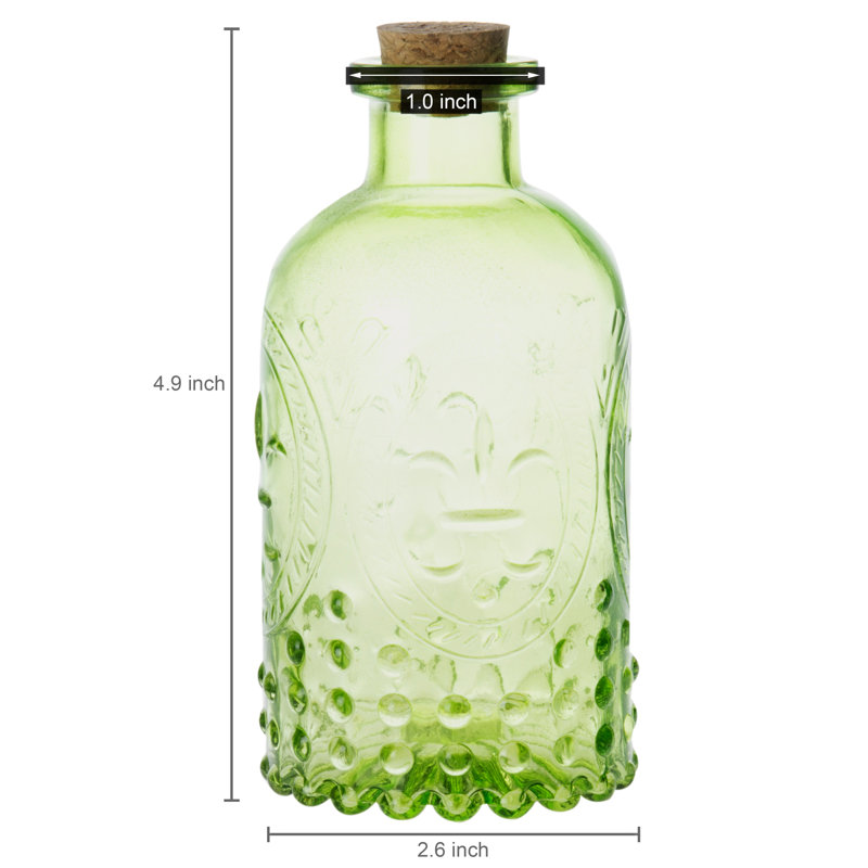 Green Glass Decorative Bottle