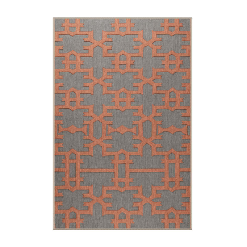 Machine Washable Trellis Brown Area Rug, Rectangle 5' x 7'