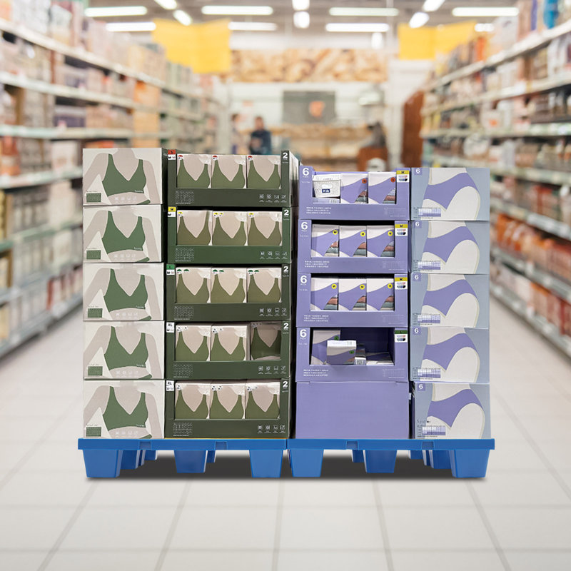 4Pcs Pallets, Moisture-Proof Floor Pallet, Breathable Grid Pallets