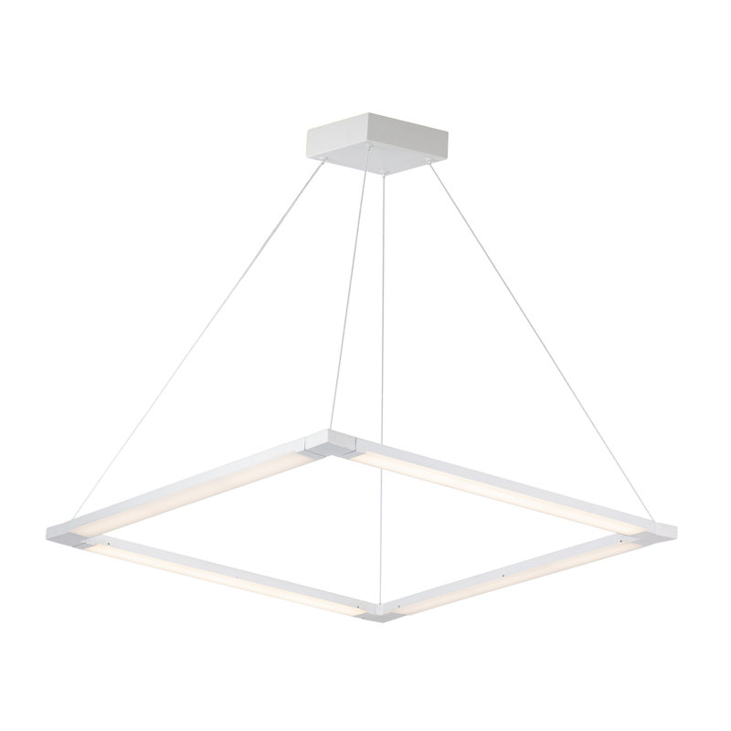 Lustre carré/rectangulaire à 4 lumières unique à DEL Roebuck