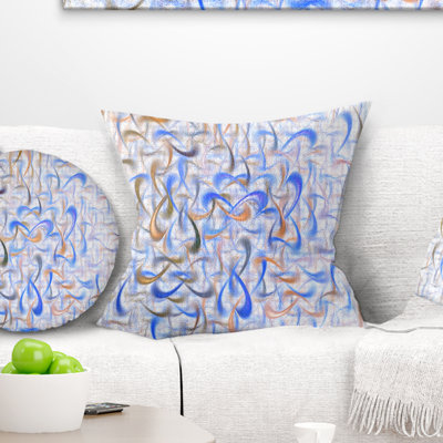 Light Blue Watercolor Fractal Art - Abstract Printed Pillow